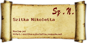 Szitka Nikoletta névjegykártya