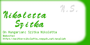 nikoletta szitka business card